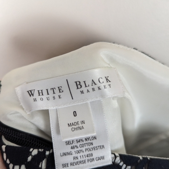 VINTAGE White House Black Market Y2K Black Lace Cotton Strapless Mini Dress - Picture 7 of 8